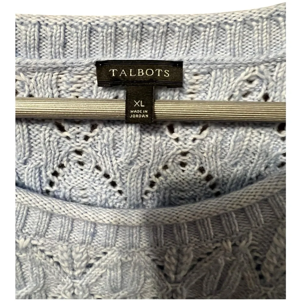 Talbots Light Blue Textured Crewneck Sweater – Size XL